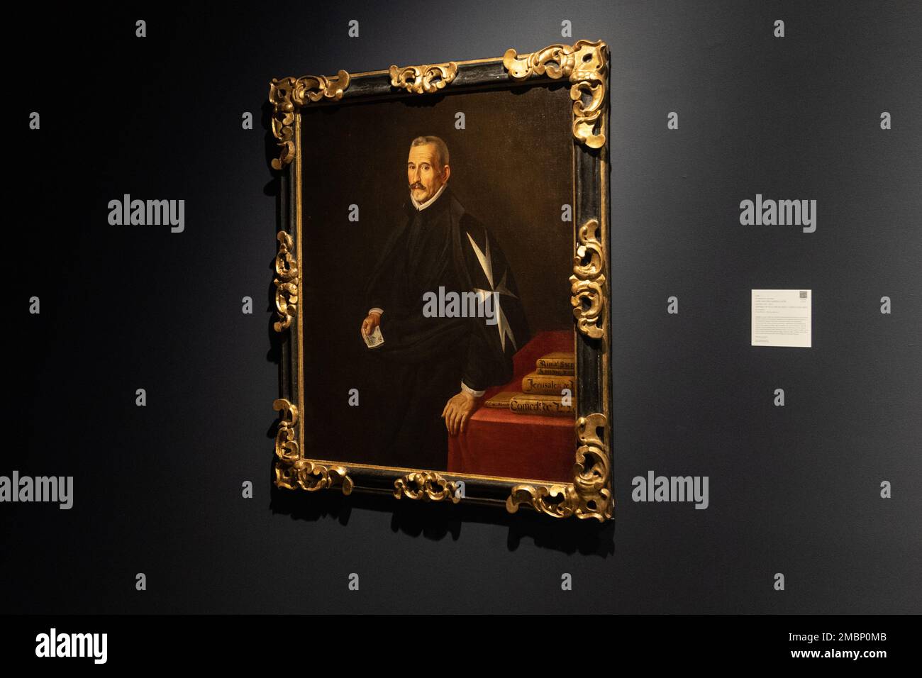 'Portrait of Felix Lope de Vega y Carpio' by Juan van der Hamen y Leon is up for auction at Masters Week at Sotheby's seen during press preview in New York on January 20, 2023 Stock Photo