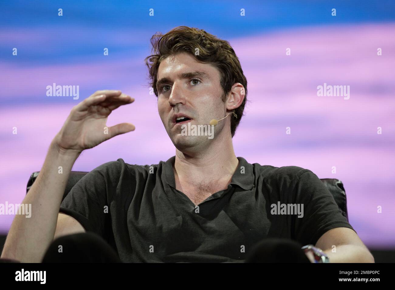 Ivan Soto-Wright, founder and CEO of MoonPay, speaks during a discussion  panel at the Bitcoin Conference, Thursday, April 7, 2022, in Miami Beach,  Fla. (AP Photo/Rebecca Blackwell Stock Photo - Alamy