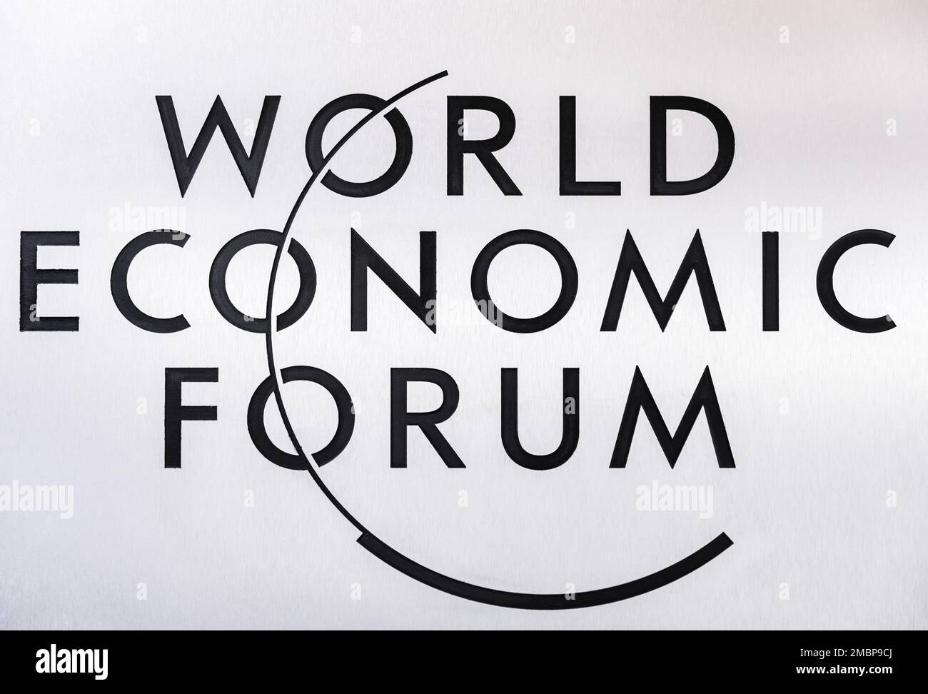 World Economic Forum logo seen in Davos, Switzerland. Stock Photo