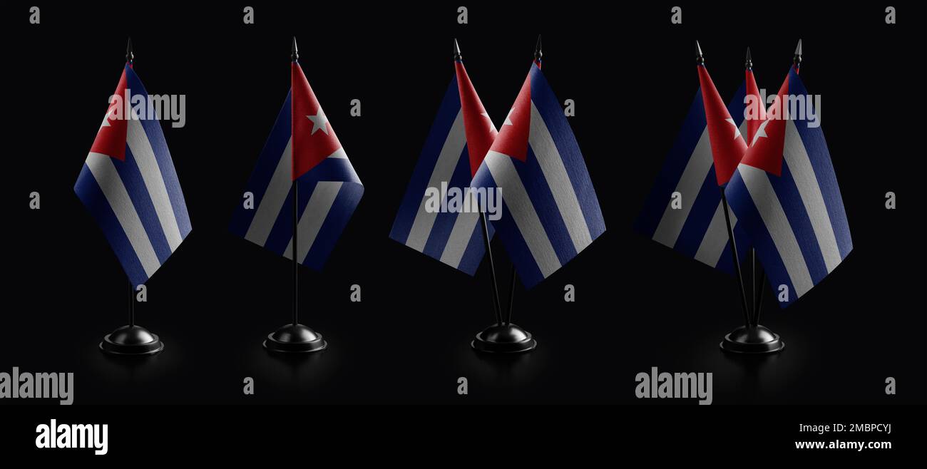 Small national flags of the Cuba on a black background Stock Photo - Alamy