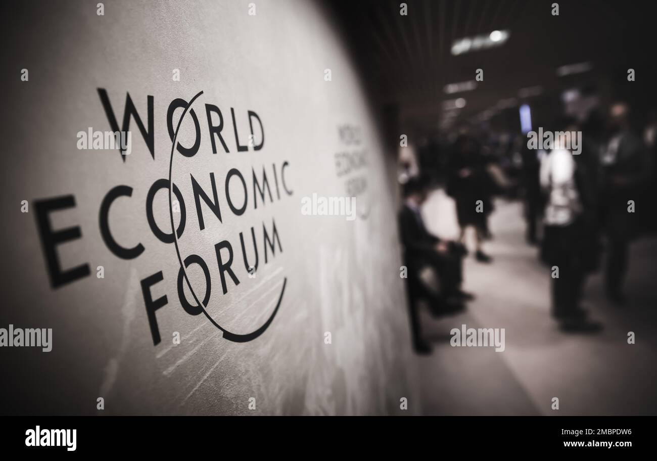 Davos, Switzerland. 18th Jan, 2017. World Economic Forum logo seen in Davos, Switzerland. (Credit Image: © Mykhaylo Palinchak/SOPA Images via ZUMA Press Wire) EDITORIAL USAGE ONLY! Not for Commercial USAGE! Stock Photo