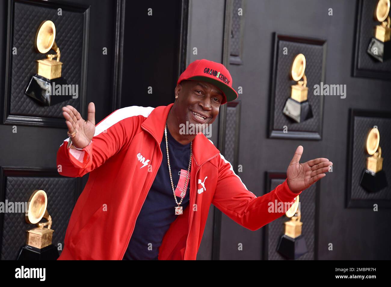 Grandmaster Flash arrives at the 64th Annual Grammy Awards at the MGM