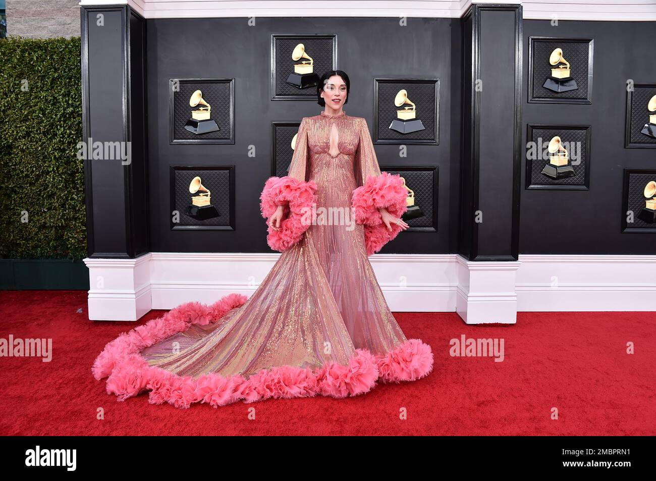 St. Vincent arrives at the 64th Annual Grammy Awards at the MGM Grand ...