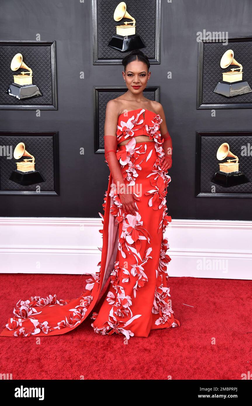 Allison Russell arrives at the 64th Annual Grammy Awards at the MGM