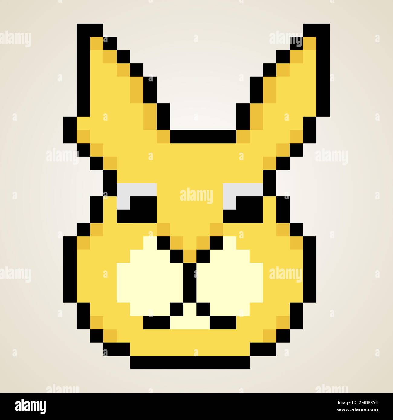 Bunny head with pixel art. Vector illustration. Stock Photo