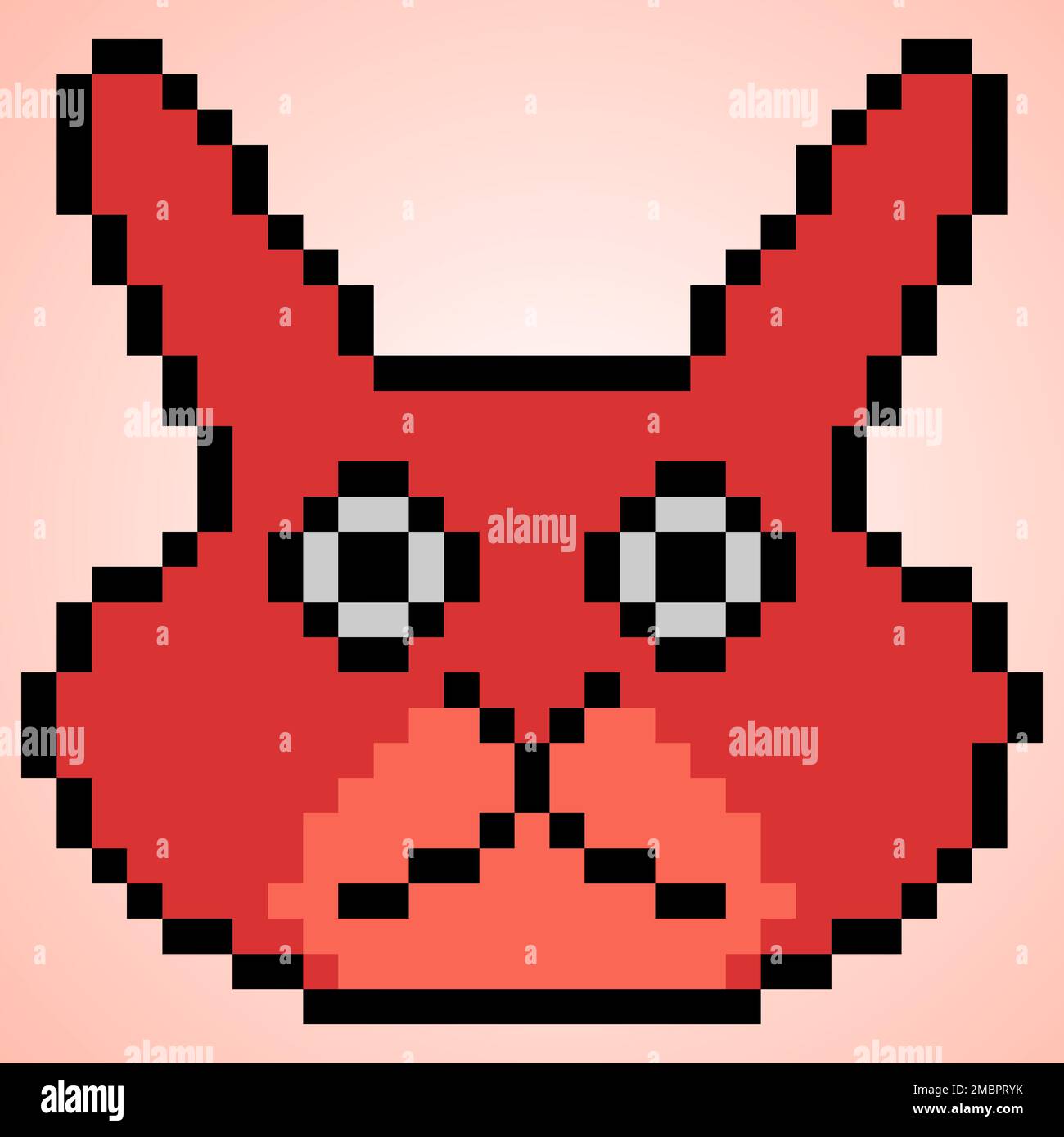 Rabbit  head with pixel art. Vector illustration. Stock Photo