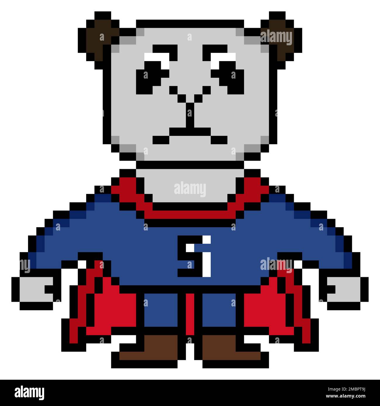 Pixel art  panda illustration character. Stock Photo