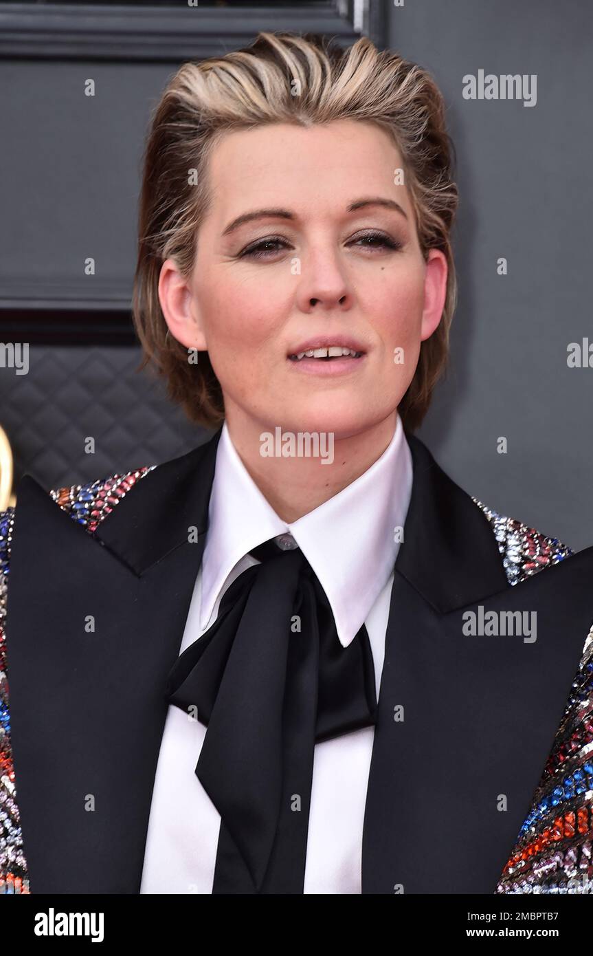 Brandi Carlile arrives at the 64th Annual Grammy Awards at the MGM
