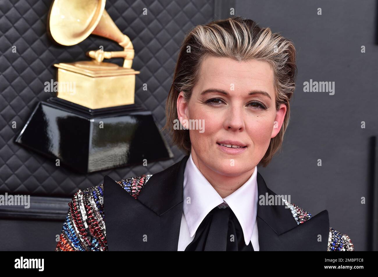 Brandi Carlile arrives at the 64th Annual Grammy Awards at the MGM