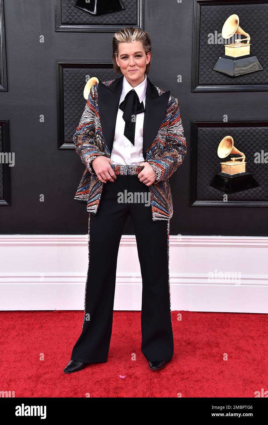 Brandi Carlile arrives at the 64th Annual Grammy Awards at the MGM