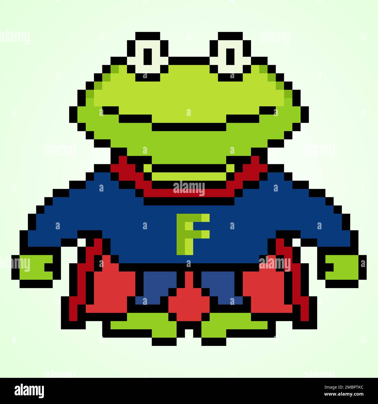 Pixel art  frog illustration character. Stock Photo