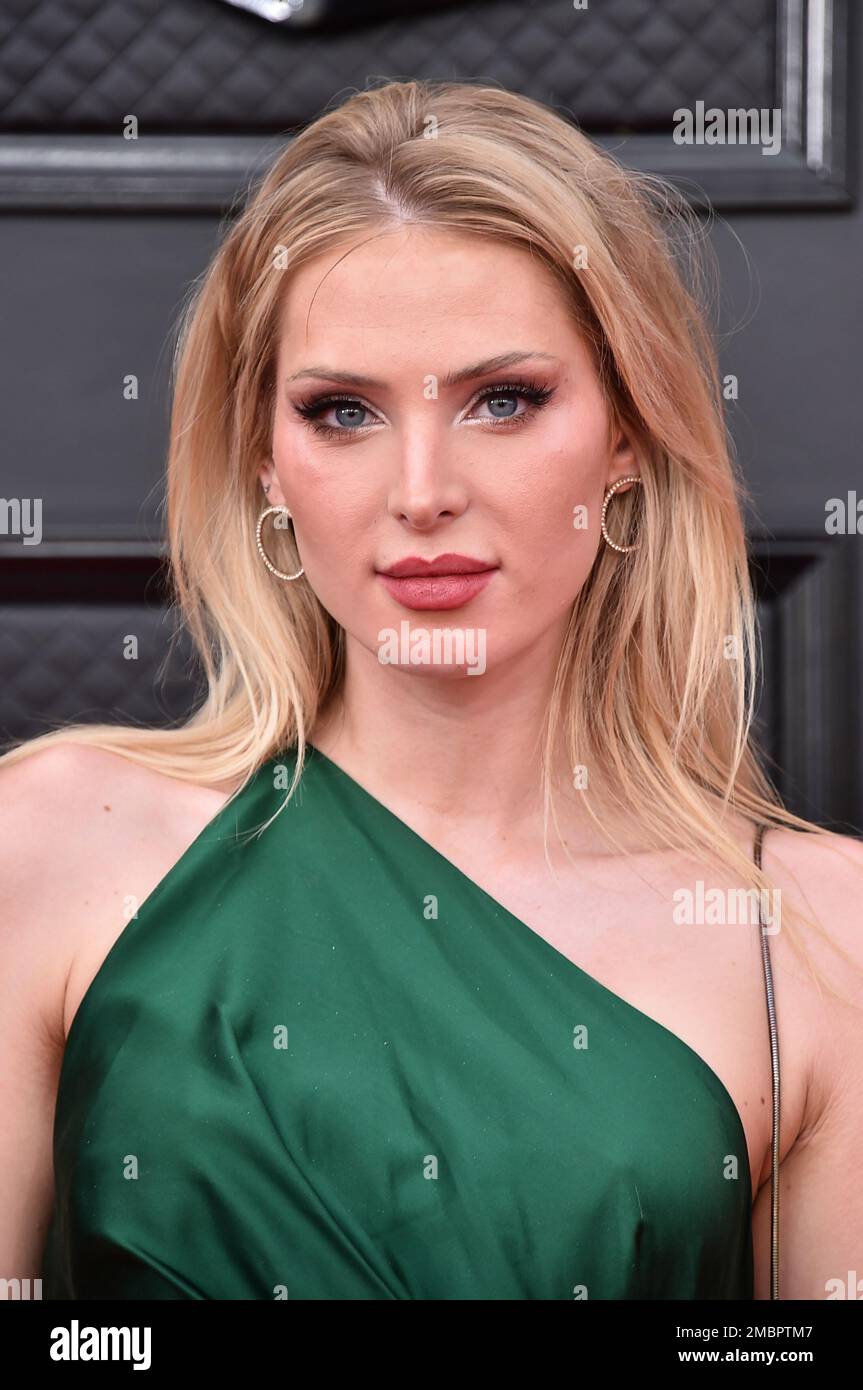 Saxon Sharbino arrives at the 64th Annual Grammy Awards at the MGM