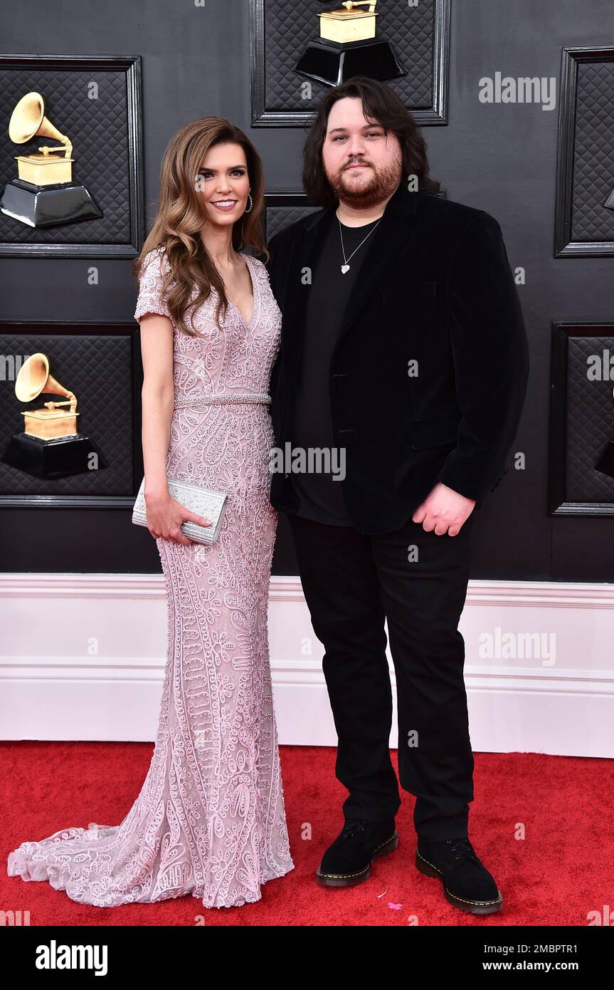 Andraia Allsop Andraia Allsop, left, and Wolfgang Van Halen arrive at the 64th Annual