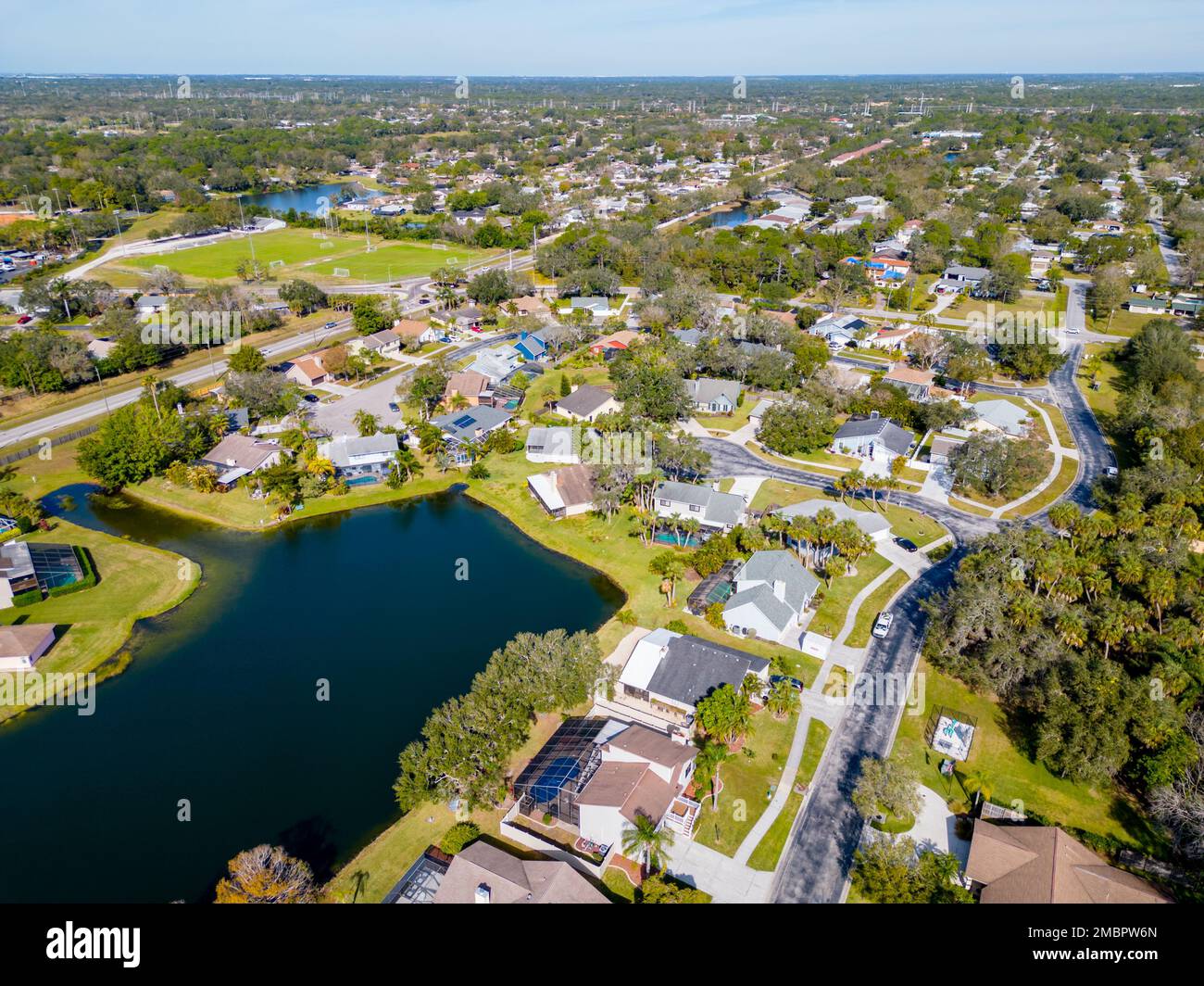 Aerial photo homes in Sarasota Florida USA Stock Photo Alamy