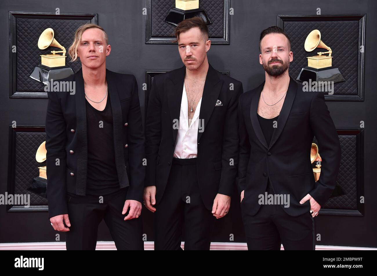 Rufus Du Sol arrive at the 64th Annual Grammy Awards at the MGM Grand