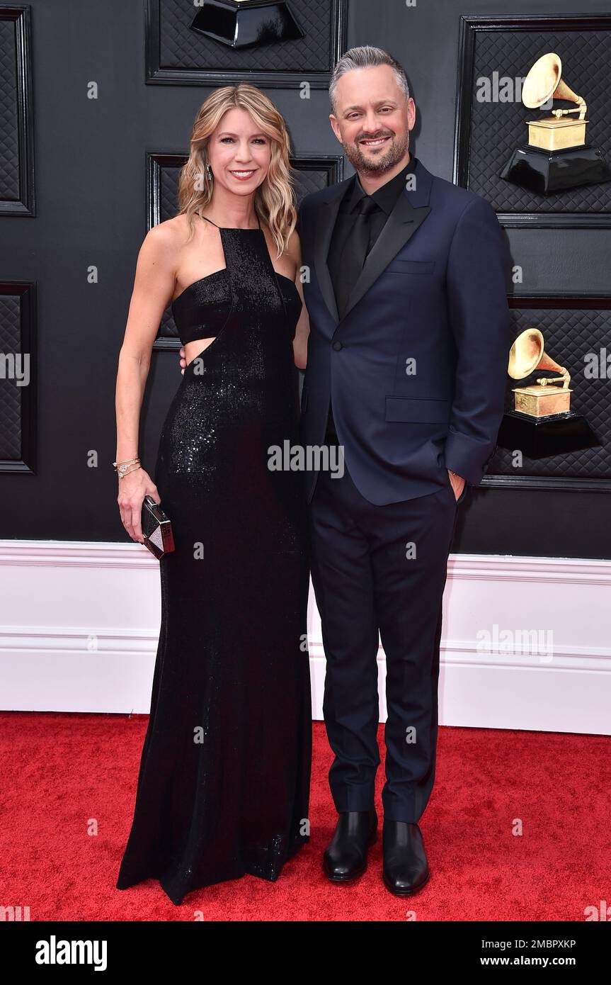 Laura Bargatze, left, and Nate Bargatze arrive at the 64th Annual ...