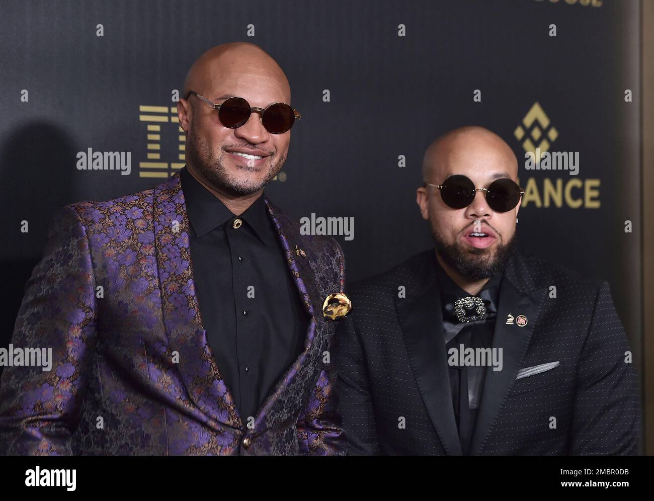 Kennard Garrett, left, and Henny Tha Bizness arrive at the Recording