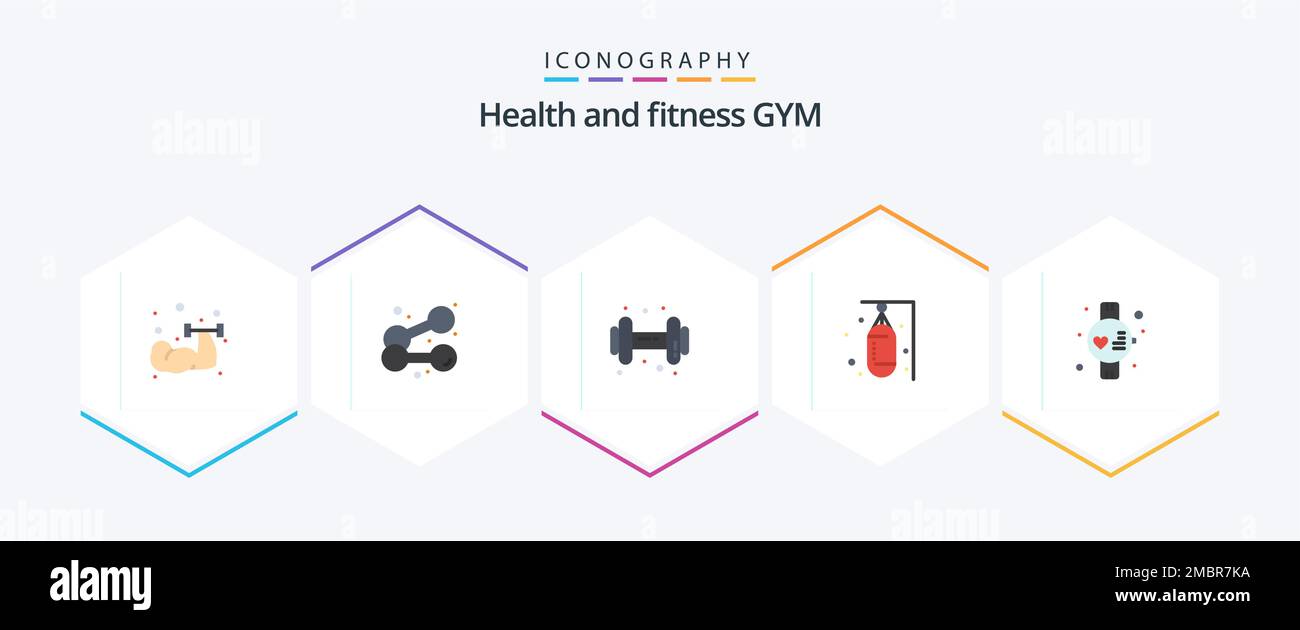 Gym 25 Flat icon pack including . . boxer. watch. gym Stock Vector ...
