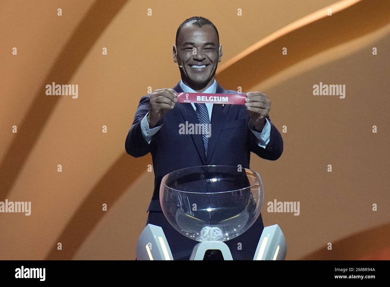 Former Brazilian soccer international Cafu draws Belgium during the ...