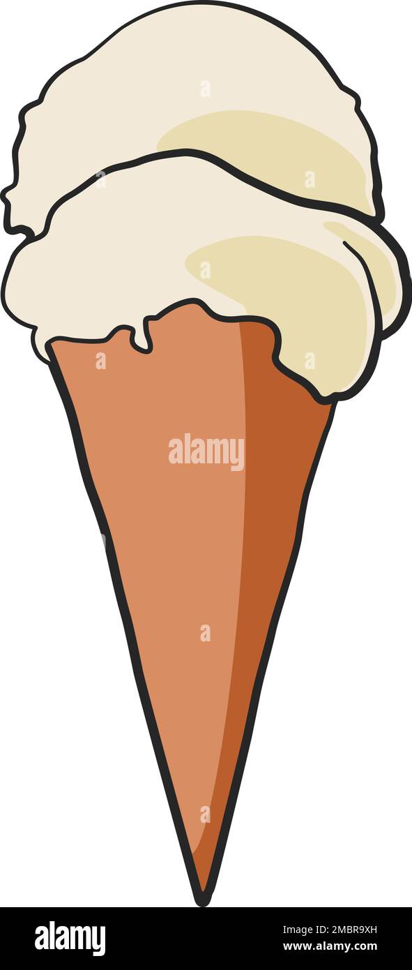Ice cream or gelati in waffle cone illustration Stock Vector Image ...