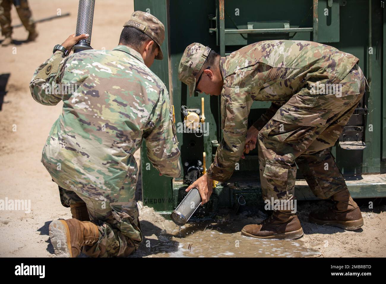 U.S. Army Reserve Spc. Jonathan Orozco, a water treatment specialist