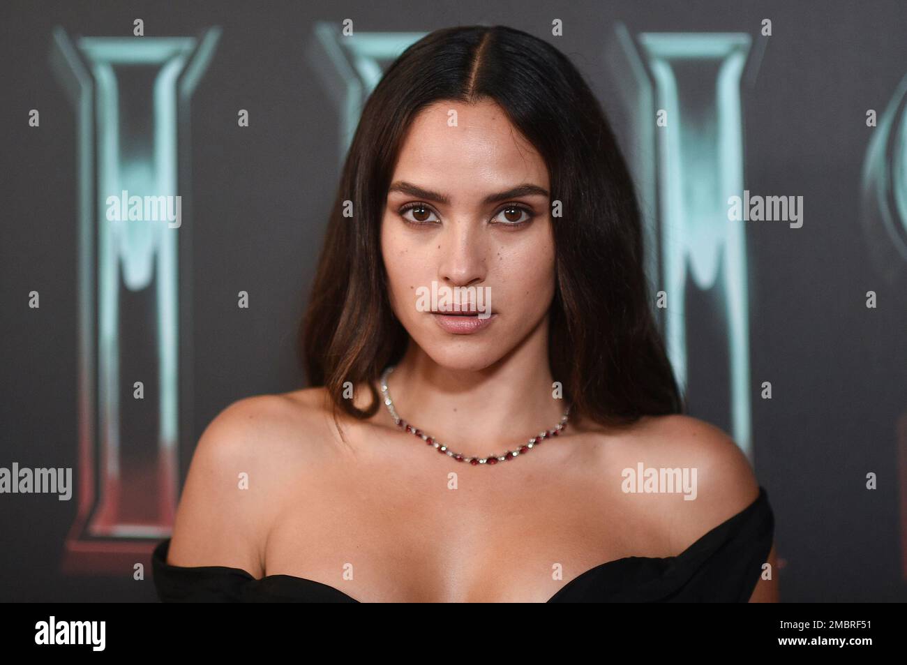 Adria Arjona arrives at a special screening of "Morbius" on Wednesday ...