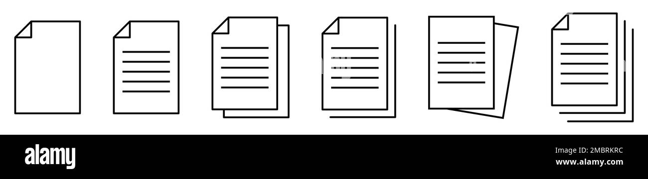 Paper documents icons. Different documents icons. Vector illustration isolated on white background Stock Vector