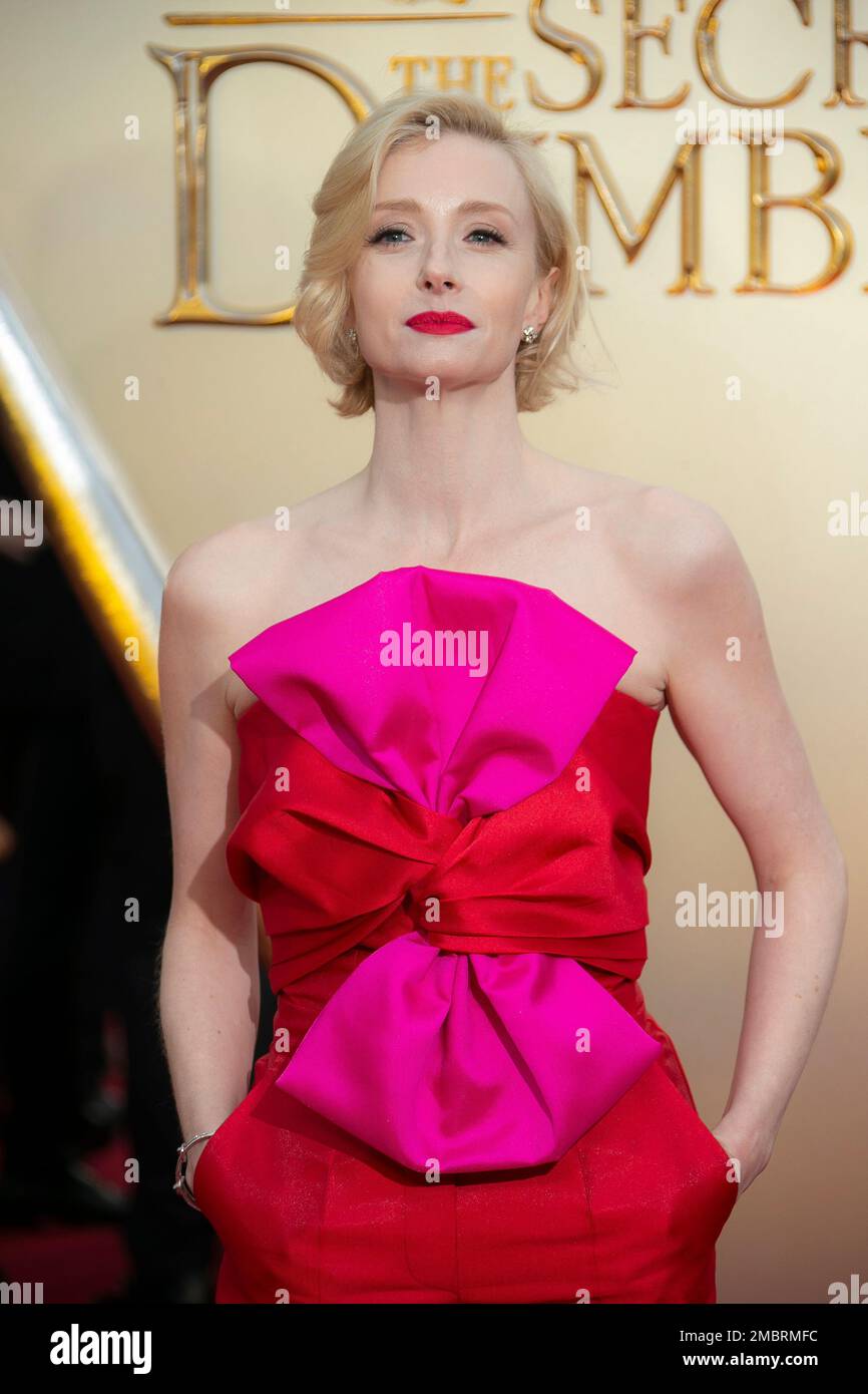 Fiona Glascott poses for photographers upon arrival at the World