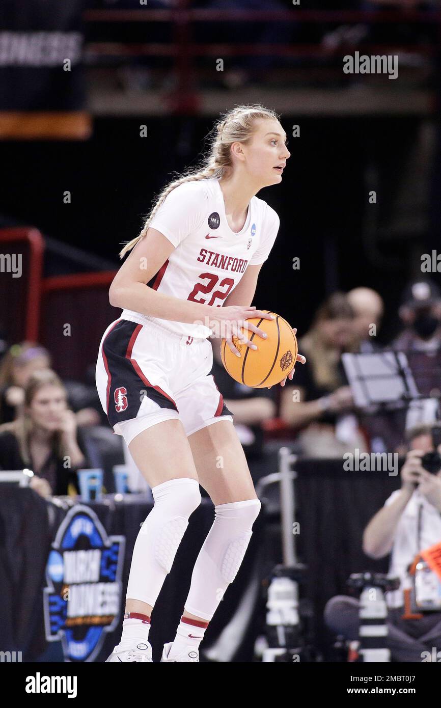 Stanford Forward Cameron Brink Controls The Ball During A College