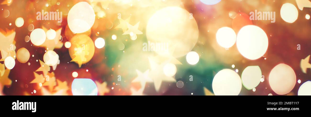 Bright light spots abstract bokeh blurred texture background Stock Photo