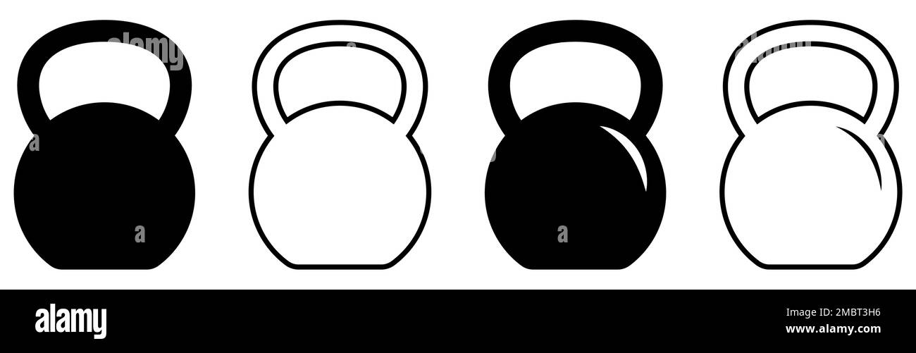 Kettlebell icon set. Vector illustration isolated on white background ...