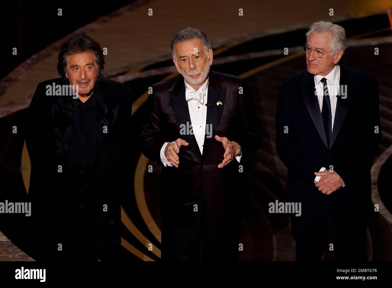 Al Pacino, from left, Francis Ford Coppola and Robert De Niro appear on