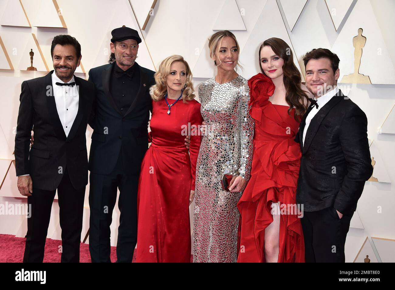 Eugenio Derbez, from left, Troy Kotsur, Marlee Matlin, Sian Heder, Amy