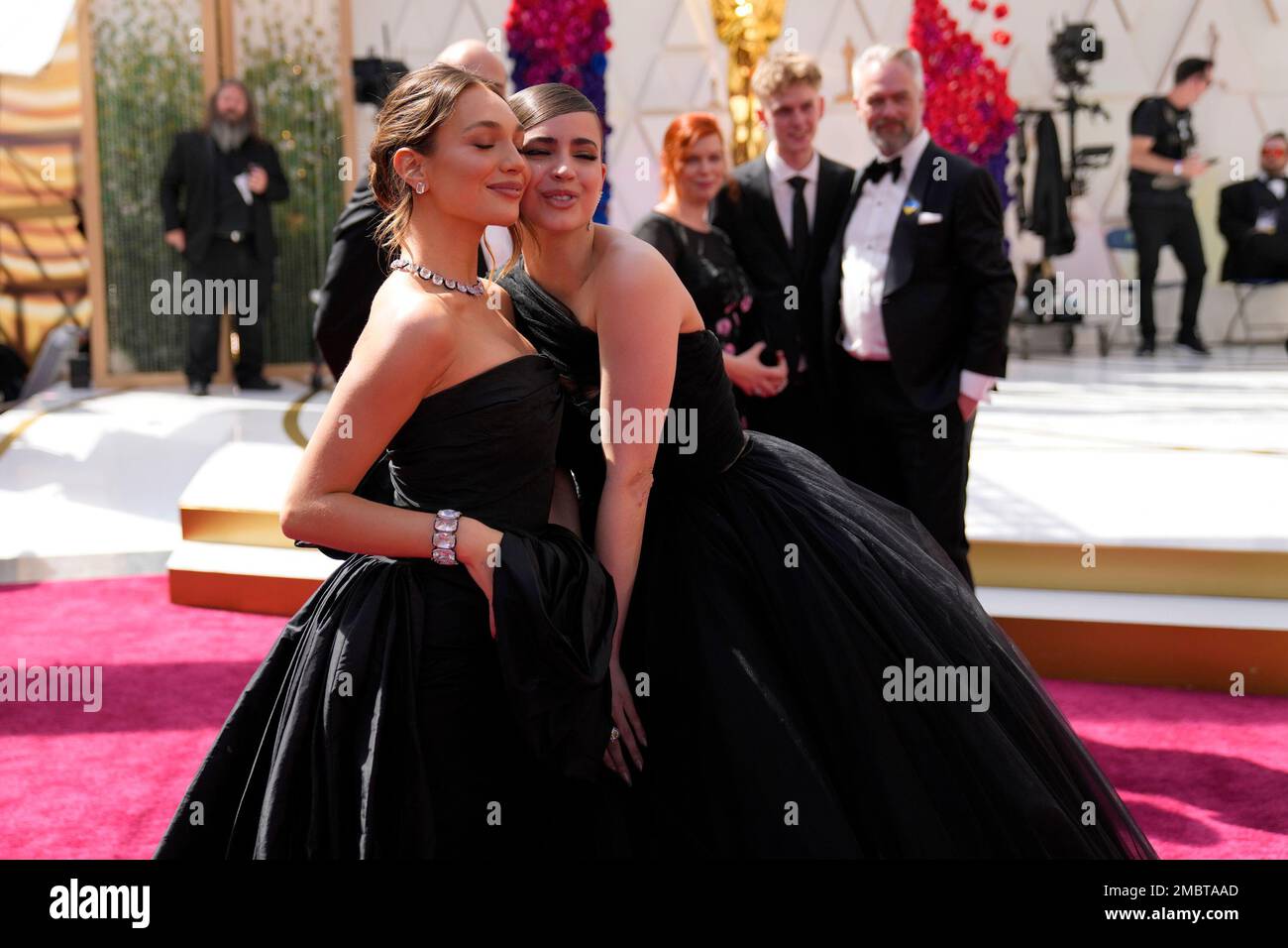 Maddie Ziegler, left, and Sofia Carson arrive at the Oscars on Sunday ...