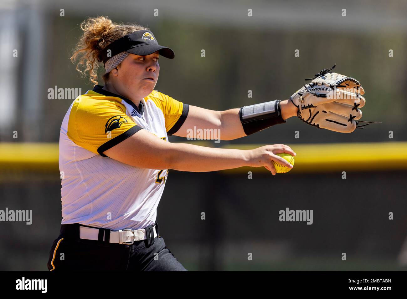 Southern Mississippi pitcher Leinstock (23) pitches against UAB