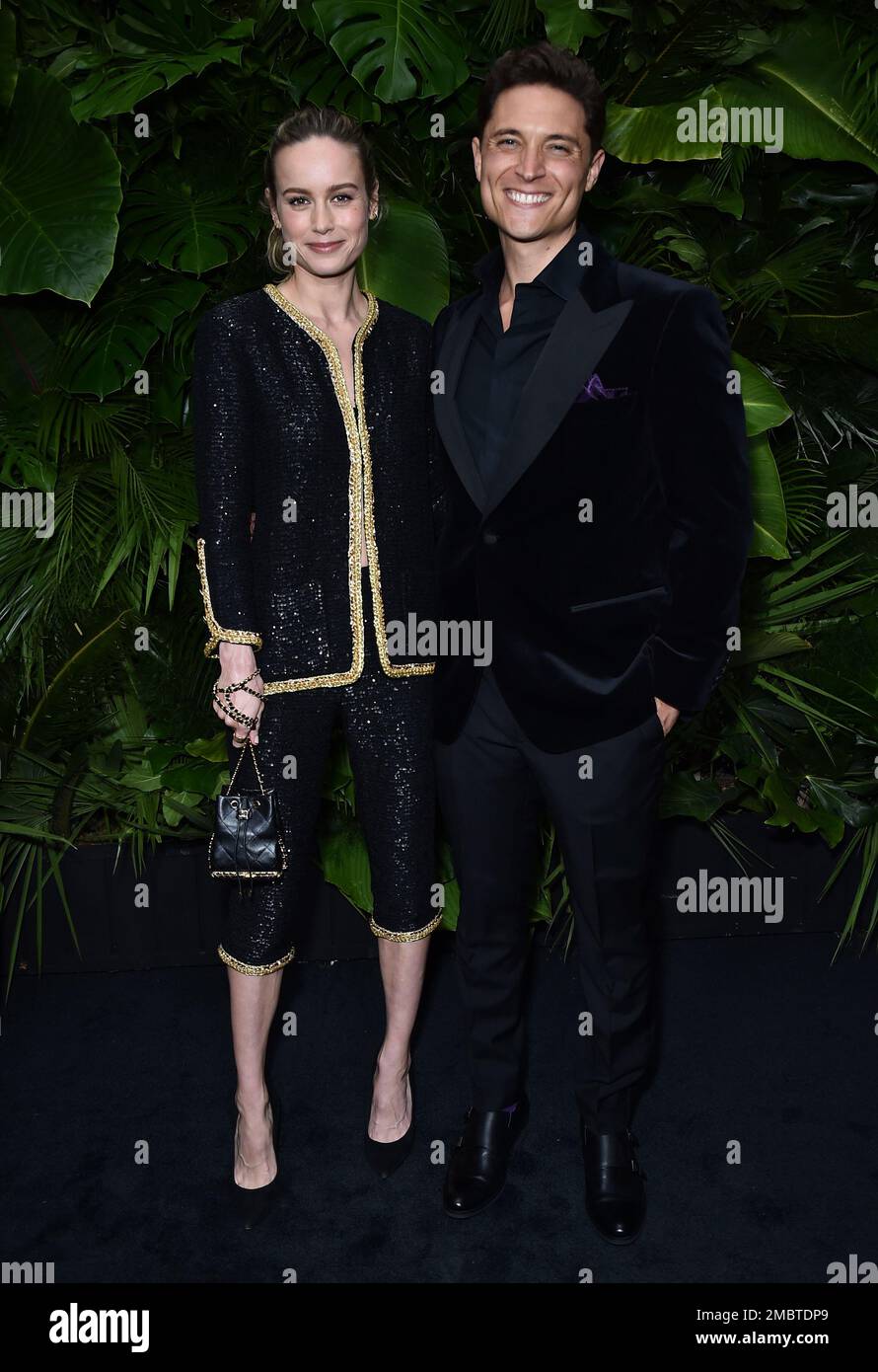 Brie Larson, left, and Elijah AllanBlitz arrive at the Chanel 13th