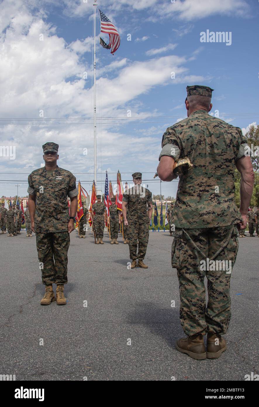 U.S. Navy Command Master Chief Richard Bolton (left), with 1st Marine