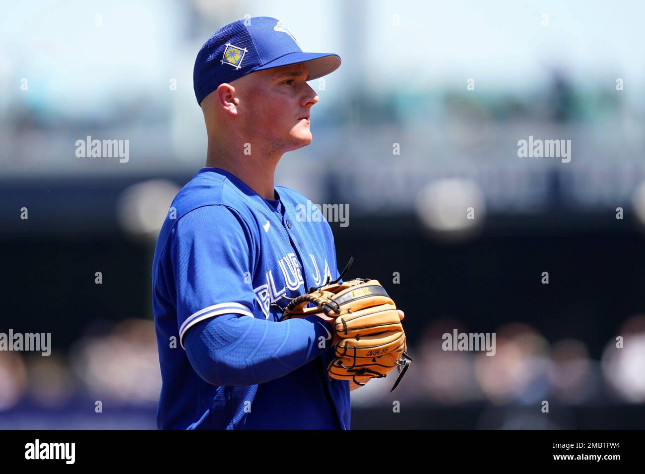 Toronto Blue Jays third baseman Matt Chapman is in action during a spring training baseball game
