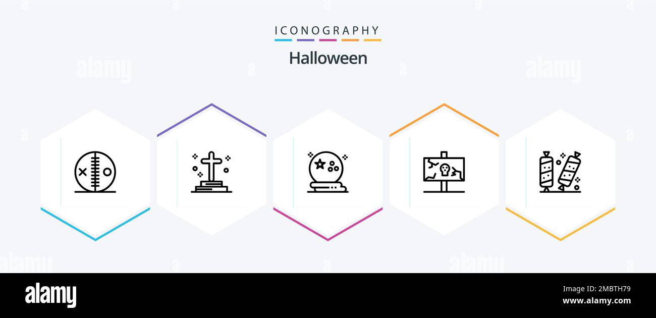Halloween 25 Line icon pack including holiday. easter. grave. scary. moon Stock Vector