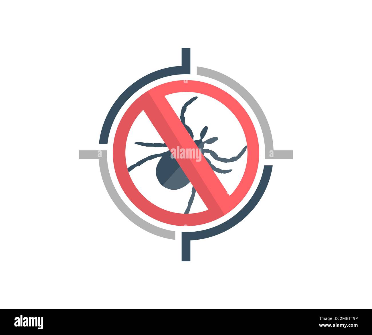Pest Control, insect, chemical poison. Pest control services, target, insects exterminator. Stop, warning, forbidden. Stock Vector