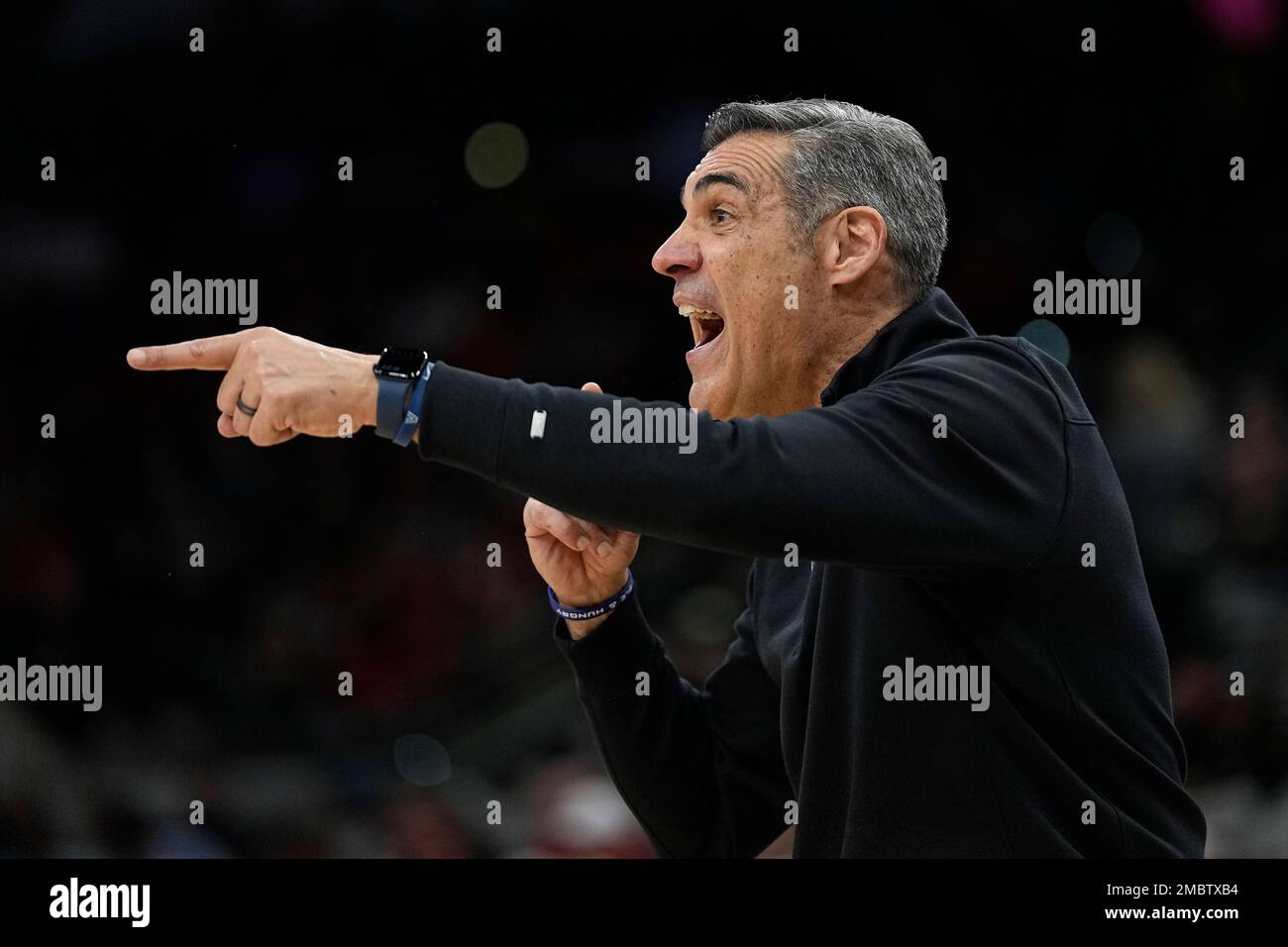 Villanova head coach Jay Wright yells during the second half of a