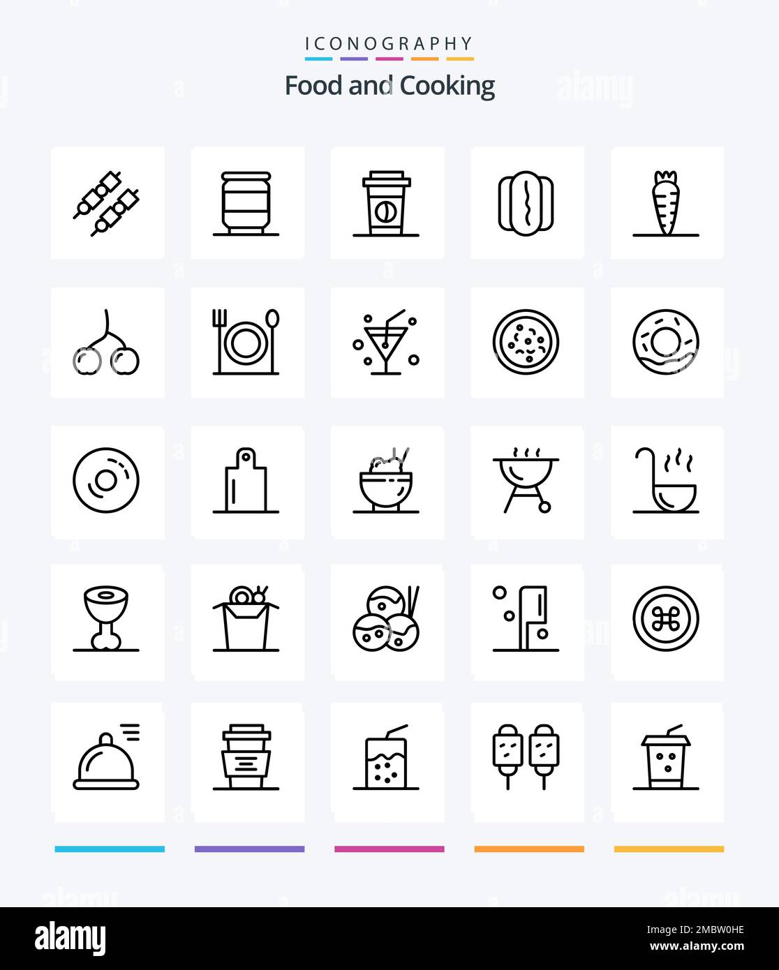 Creative Food 25 OutLine icon pack Such As food. berry. food. vegetable ...