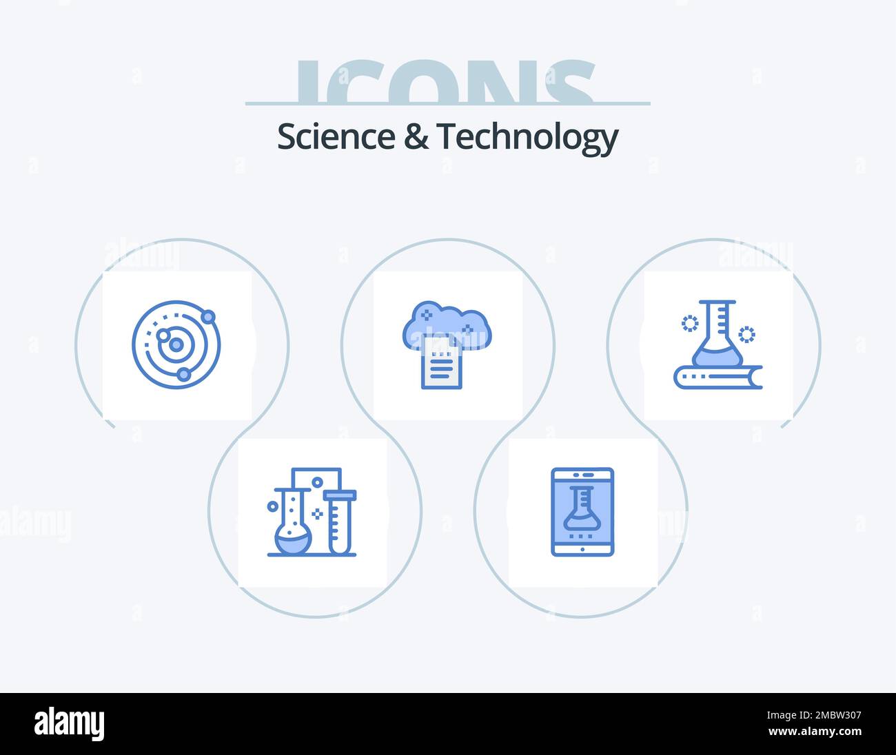 Science And Technology Blue Icon Pack 5 Icon Design. file storage