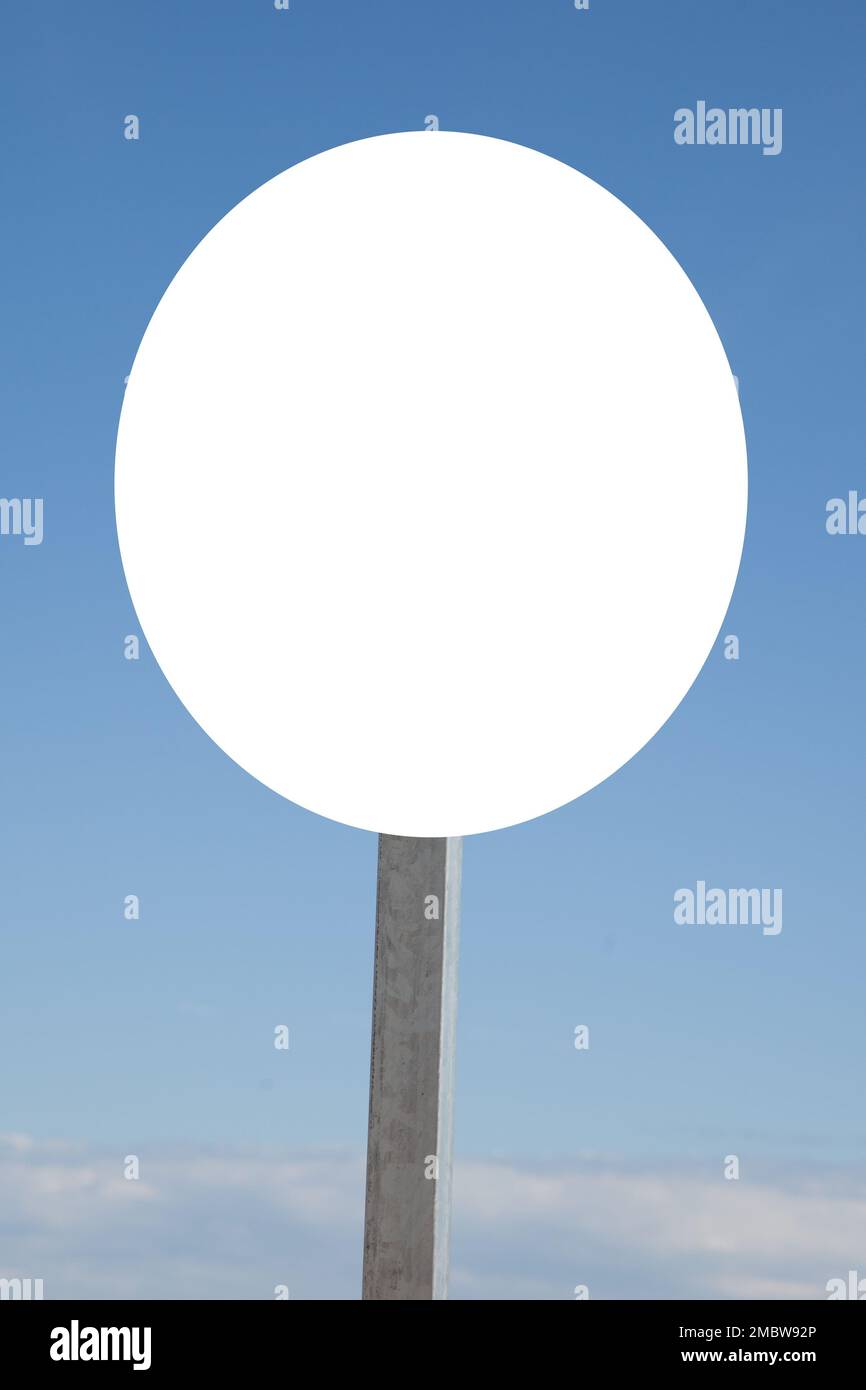empty blank white sign billboard in blue sky Stock Photo - Alamy