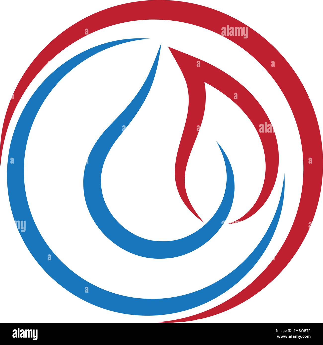 Water drop and flame, installer and plumber logo, background Stock Vector