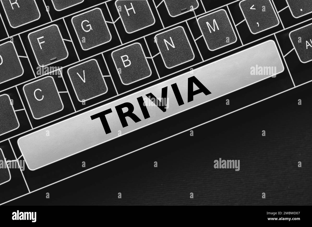 Text sign showing Trivia. Internet Concept details considerations pieces information little importance or value Stock Photo