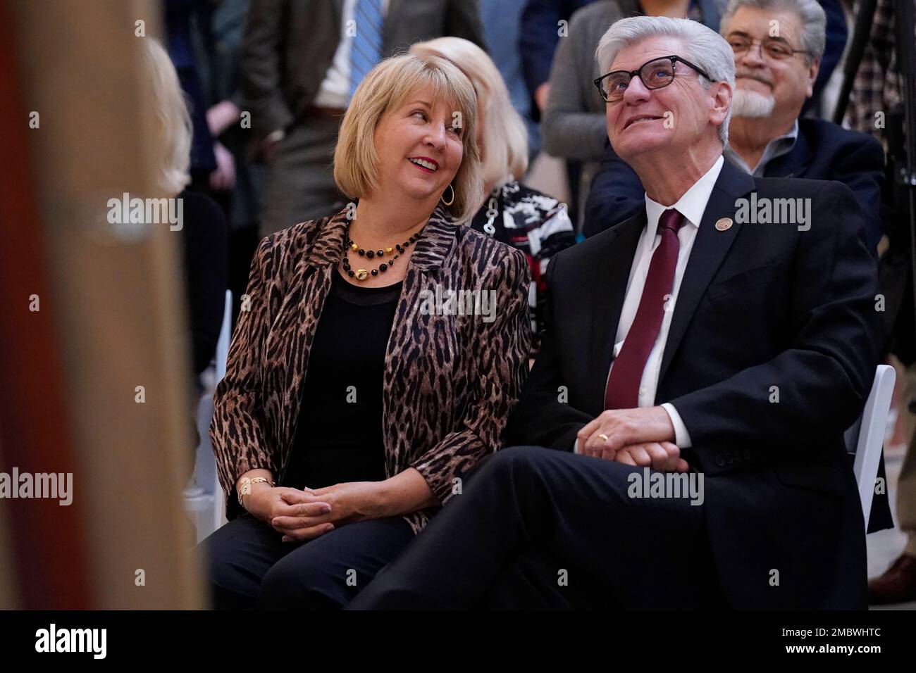 former-gov-phil-bryant-and-his-wife-deborah-bryant-share-a-laugh