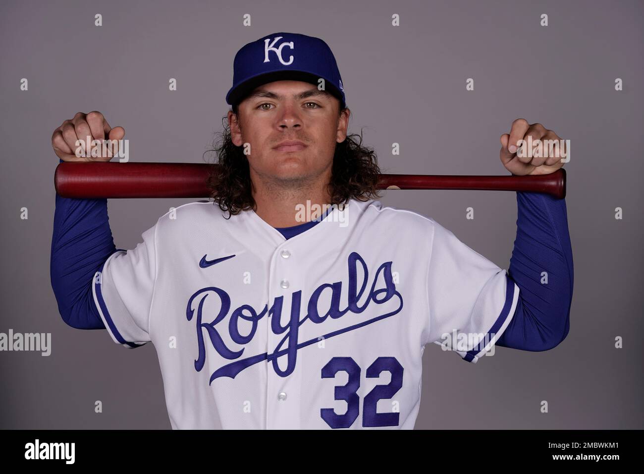 This is a 2022 photo of Nick Pratto of the Kansas City Royals baseball team  taken Sunday, March 20, 2022, in Surprise, Ariz. (AP Photo/Charlie Riedel  Stock Photo - Alamy