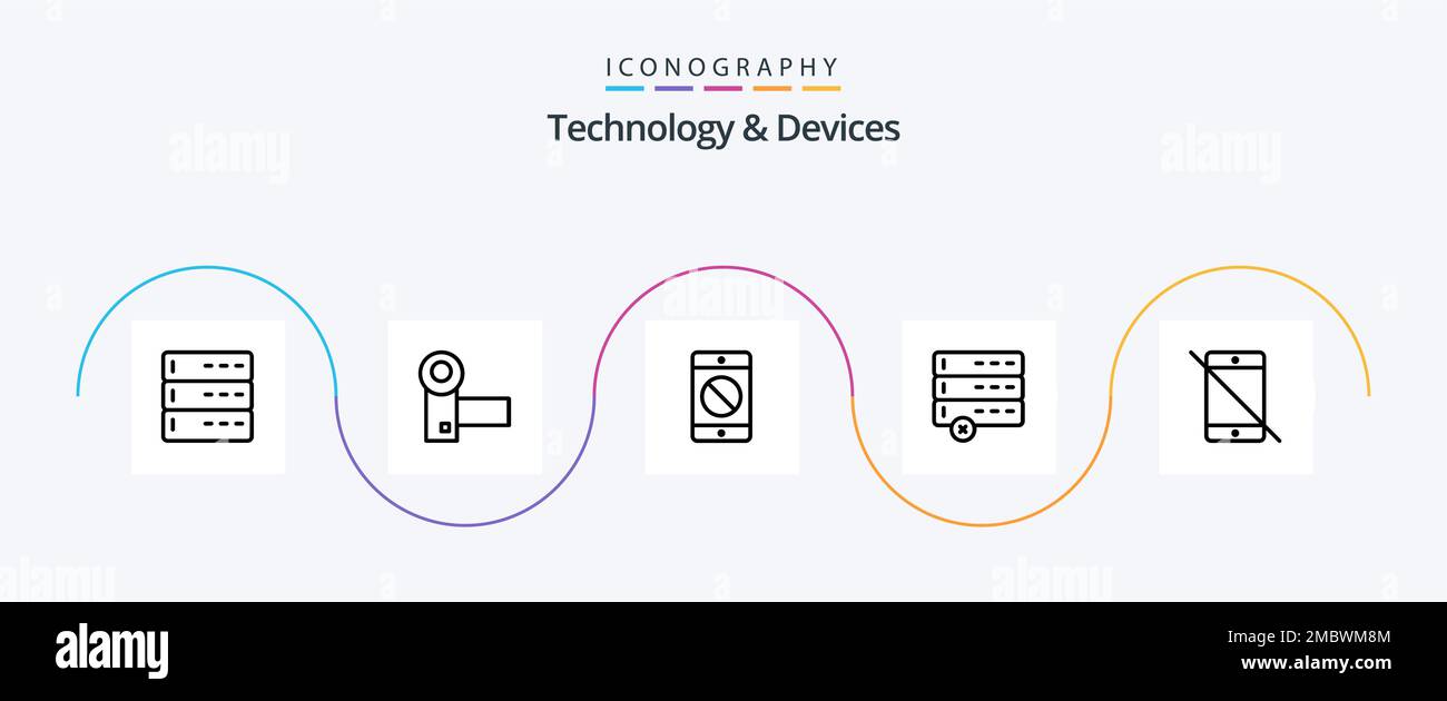 Devices Line 5 Icon Pack Including allowed. data. systems. cancel ...