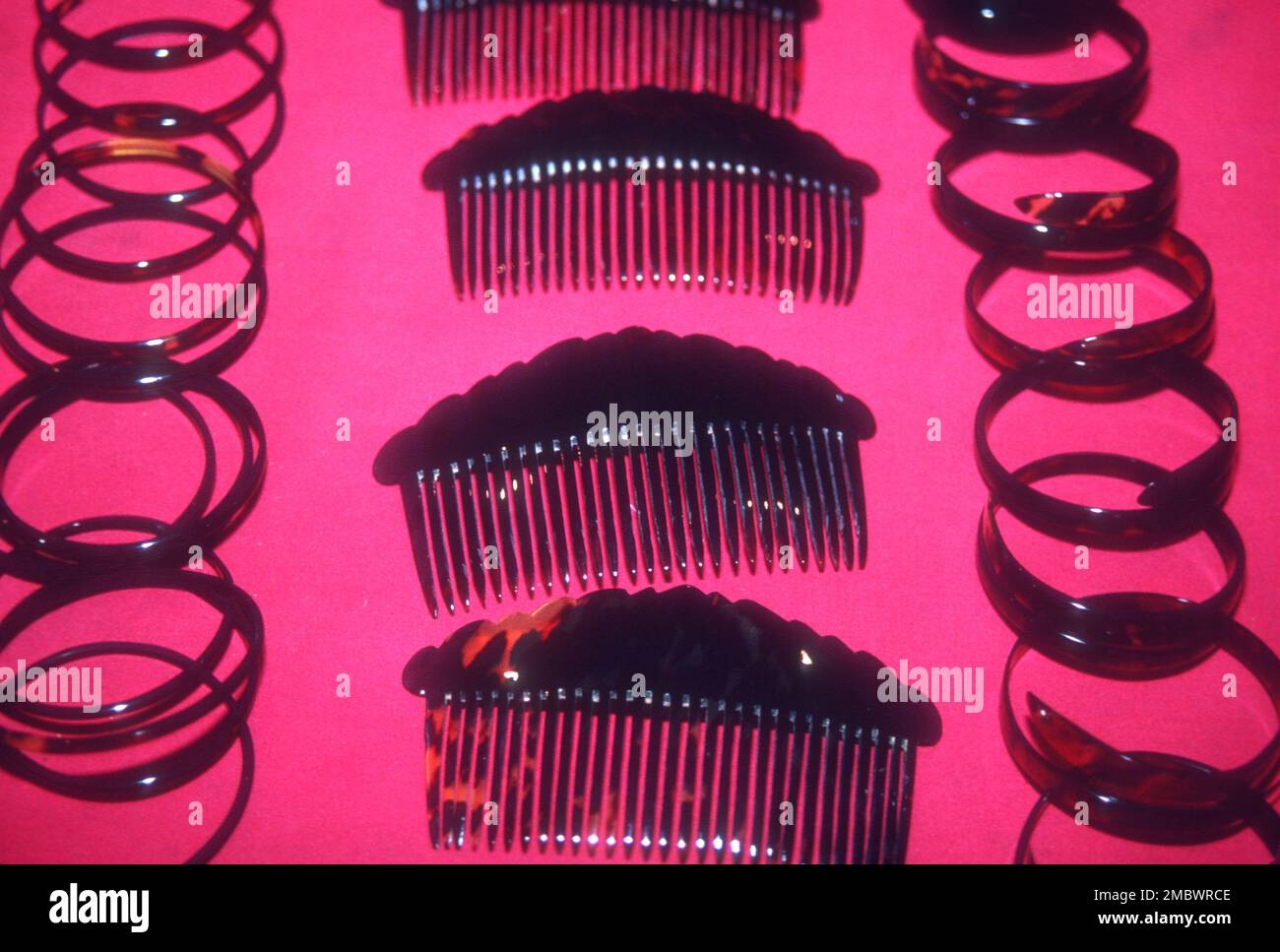 Combs and bangles made from turtle-shell, wildlife trafe, Mahe ...